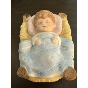 Homco Nativity #5602 Baby Jesus in a Manger 1982